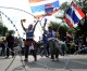 Riot police clash with protesters in Bangkok